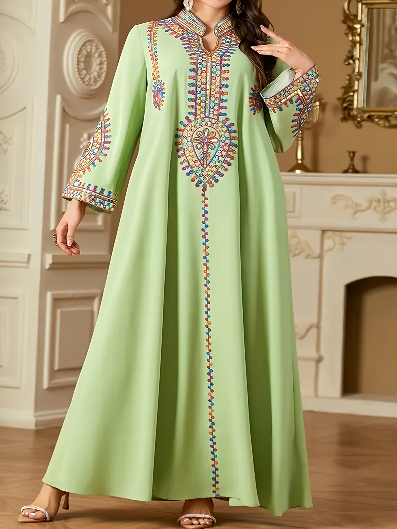 plus size plus size plus size long sleeve maxi dress loose - Temu