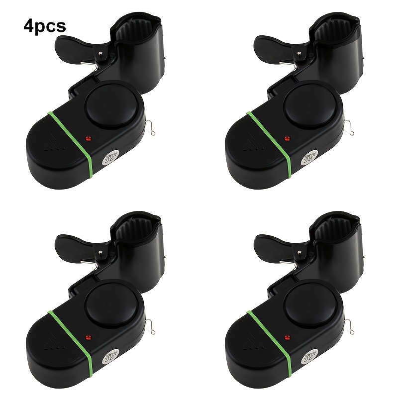 TEMU Brand New 4pcs Fishing Bite Alarm Set, Sensitive Fishing Alarm Indicator, Light, Alarm, Fishing Bell, Suitable For Fishing Rods, Sound Alarm,