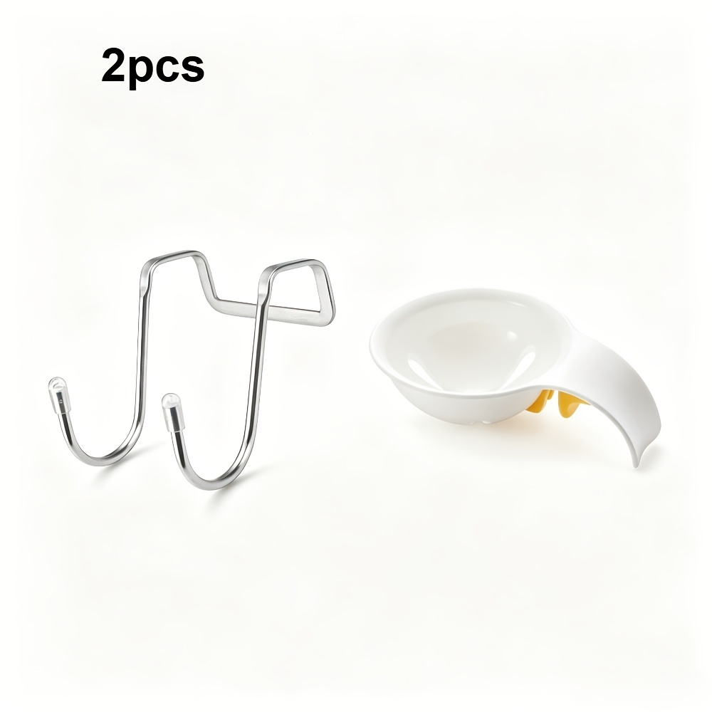 TEMU 1 Stainless Steel -shaped Hook | No Drilling, Storefront Installation, , Suitable For Kitchen And Bathroom Cabinets+ Egg White Separator