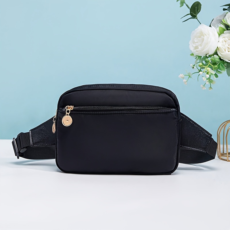 E-shop Einfarbige Multi-Pocket Damen Freizeit Bauchtasche, Pendler Crossbody Bag, Einfache Geldbörse Handy Tasche