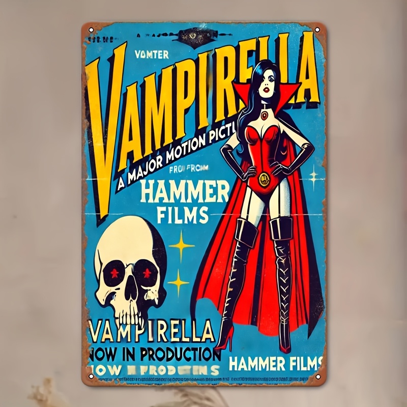 

Rust-proof Vampire Movie Retro Tin Artwork, Easy To Operate, Ideal For Bars, Cafes, Clubs, Garages - Indoor/outdoor Decor, Decorative Art, Iron Painting, Room Decor