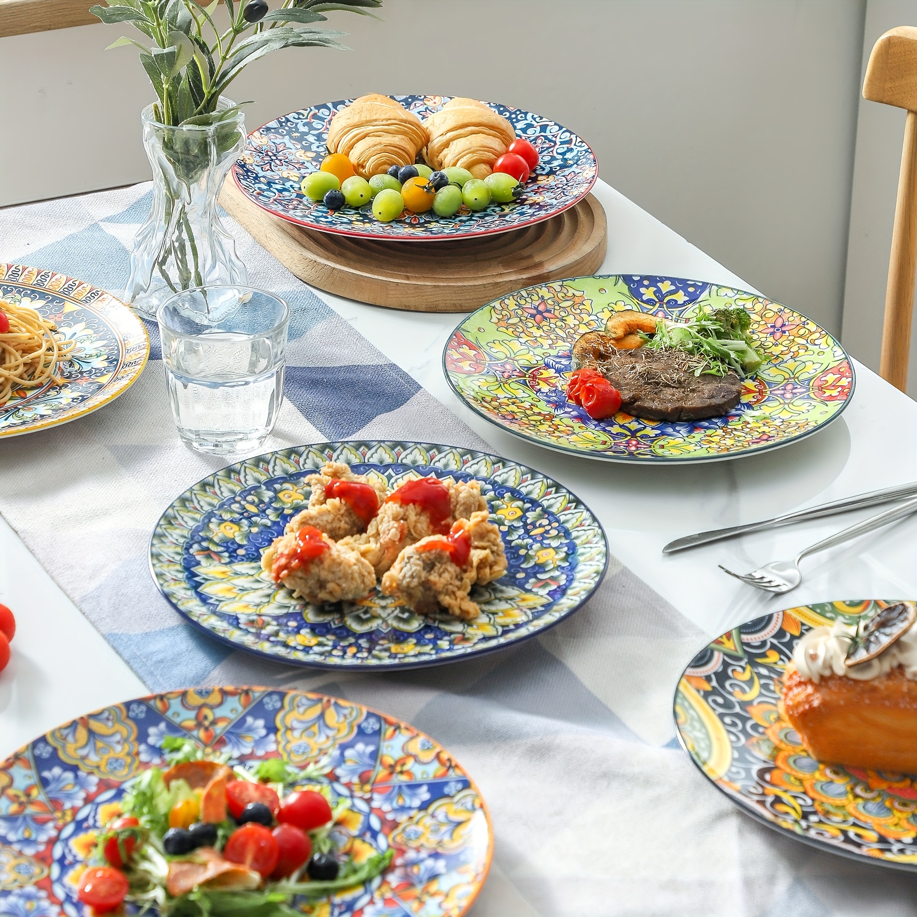 Dessert Plates Set Floral Appetizer Plates Vintage Floral Flowers