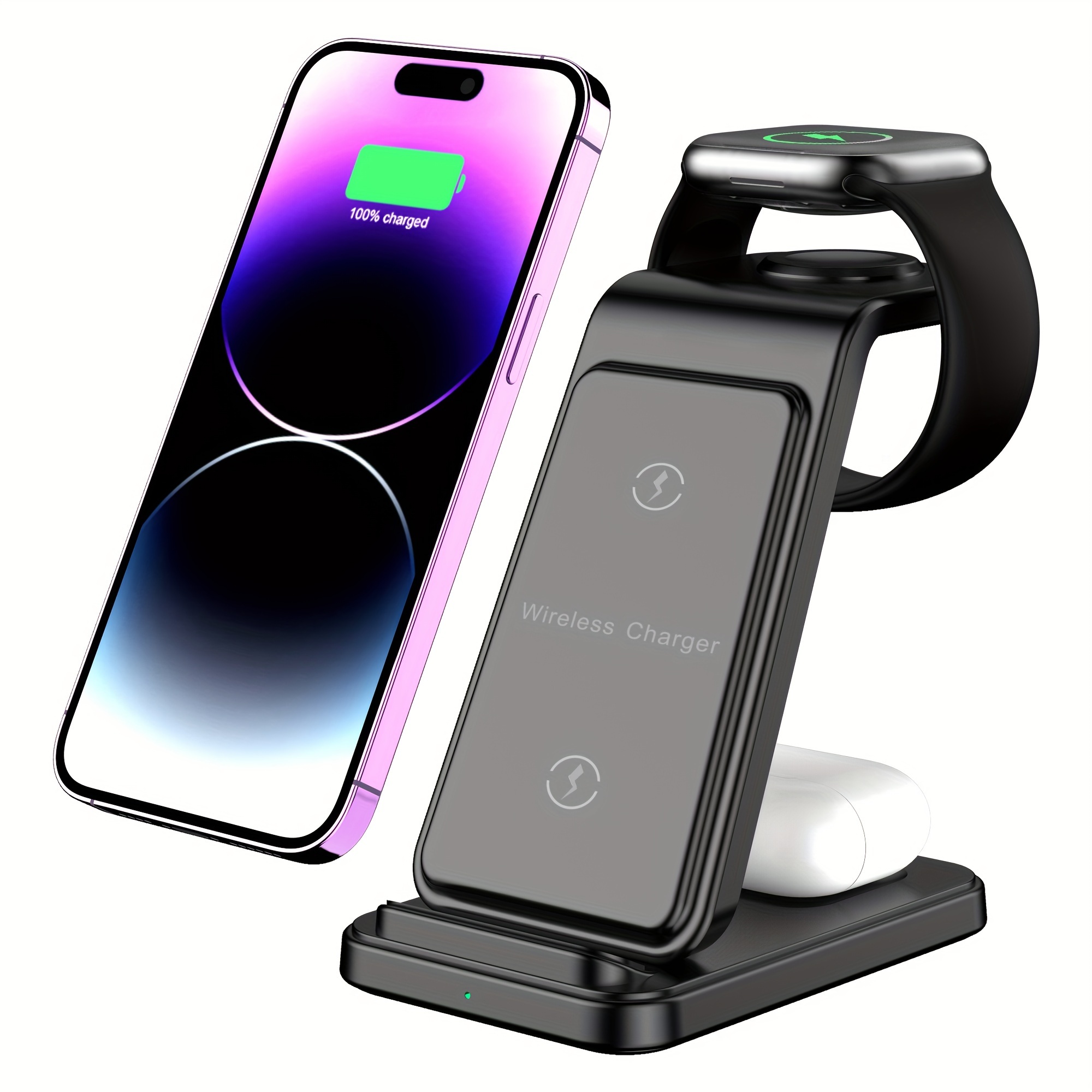 3 in 1 wireless charger wireless charging station   wireless charging dock stand for multiple devices for iphone 15 14   11 pro   xr xs x 8 for iwatch   6 5    2 ultra   for   2 3  2