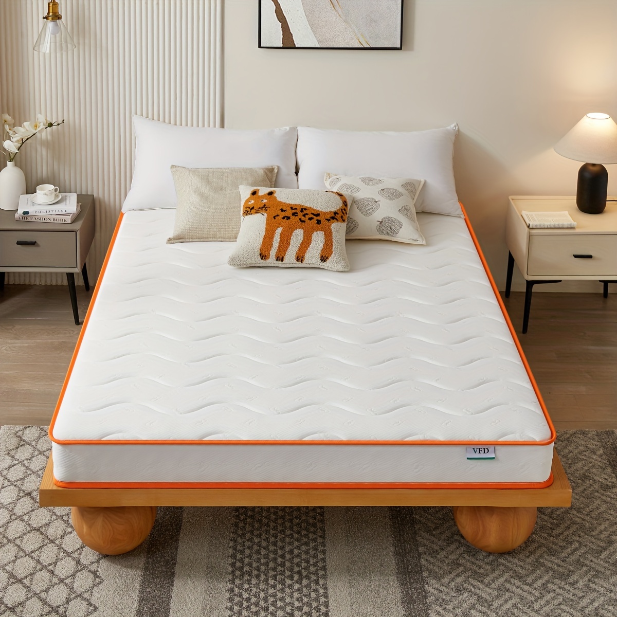 

Ouui 6 Inch Hybrid Mattress - Medium - Spring With Foam Layer - - Guest Bedroom - And Breathable Support