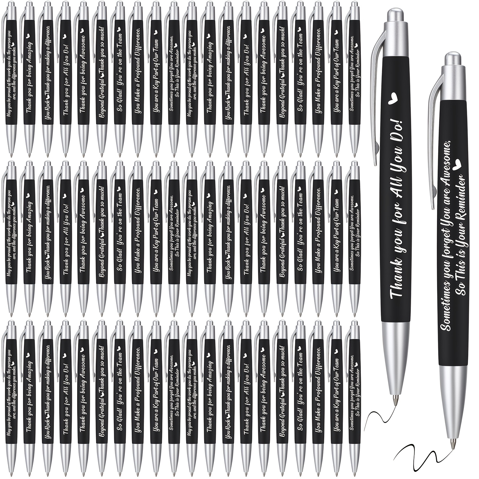 

100pcs, 100pcs Inspirational Pens Employee Appreciation Pens Motivational Pens Thank You Pens Bulk Metal Greeting Quote Ballpoint Pen For Office Worker Teacher Nurse (black, Positive)