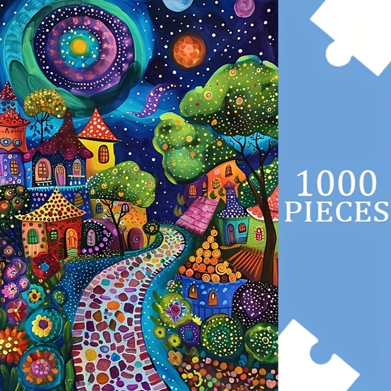 

1000pcs Cartoon Landscape For Adults - 19.7x27.6in, Premium & Paper, Art Decor - Ideal Diy Gift For Birthdays, Christmas, Halloween, Thanksgiving