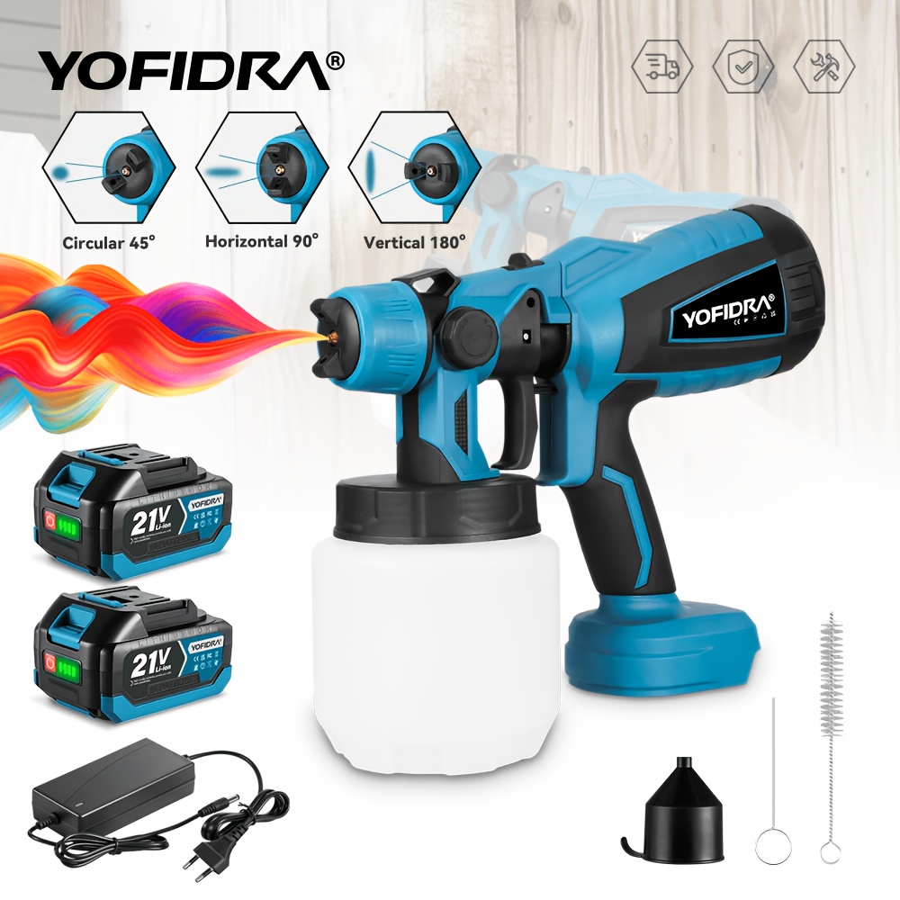 Electric Paint Sprayer, Portable Cordless Electric Spray Gun High Paint Gun, Large Capacity, Suitable For Car Painting, Body Repair, Furniture Decoration