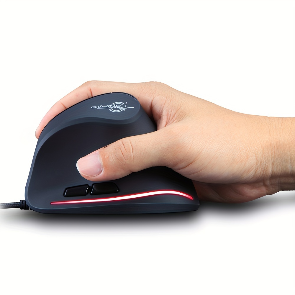 Wired Vertical Ergonomic Mouse Featuring 4 Adjustable DPI Settings, Reaching Up to 3200 DPI, Equipped with 6 Buttons And LED Optical Technology, Suitable for Desktops, Macs, Pcs, Laptops, And Gaming, Model ZELOTES T-20
