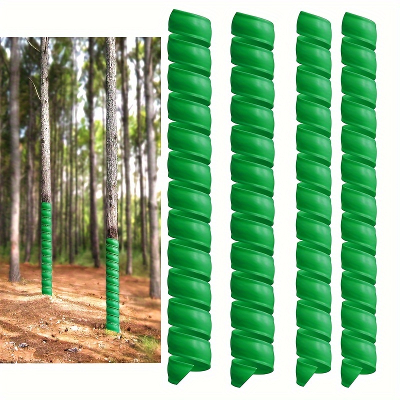 Image of 4pcs/2pcs Tree Trunk Protectors - 2 Sizes Plastic Spiral Tree Guards Tree Trunk Protector Wraps Bark Protector Tubes Tree Wraps To Protect Bark Tree From Deer Cats Rodents Rabbits Mowers