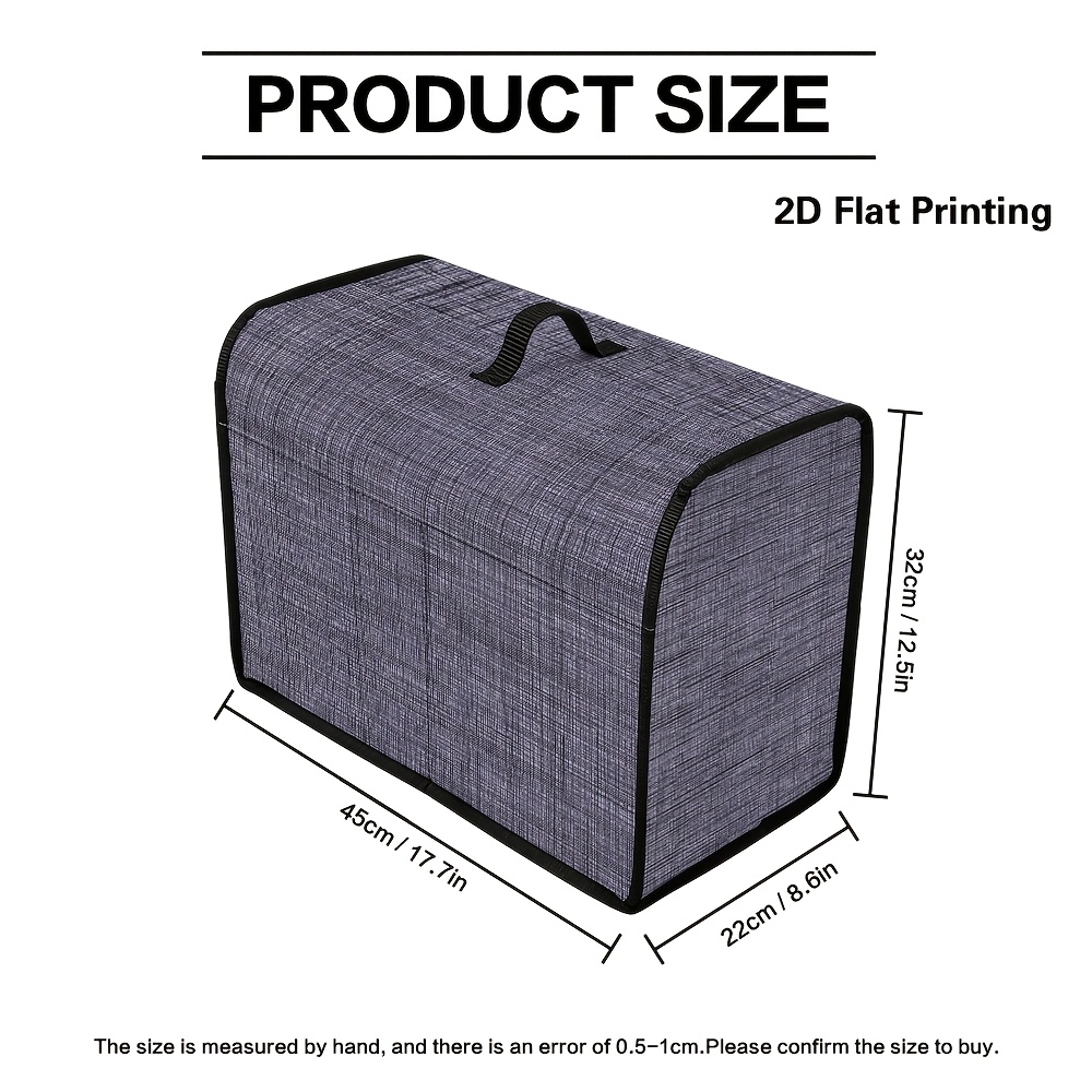 TEMU Funda protectora para máquina de coser de 1 pieza, diseño 2D con tema de líneas geométricas abstractas, con almacenamiento multibolsillos y asa,