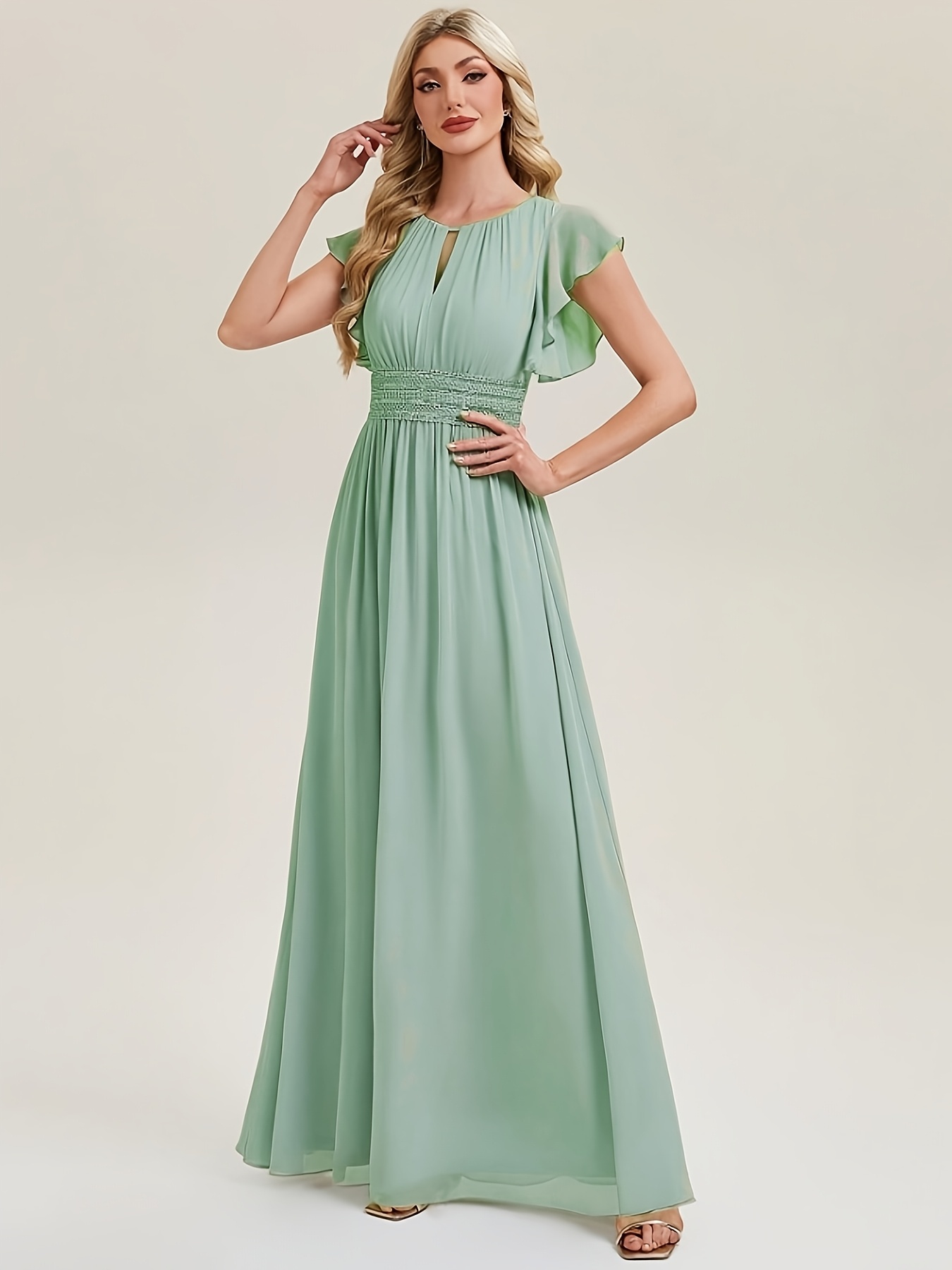 one-piece spring new mint green elegant fashion flowy long dress casual  elegant dress women's wedding bridal bridesmaid dress lady christmas party  dress graduation party dress long dress - women's clothing - Temu