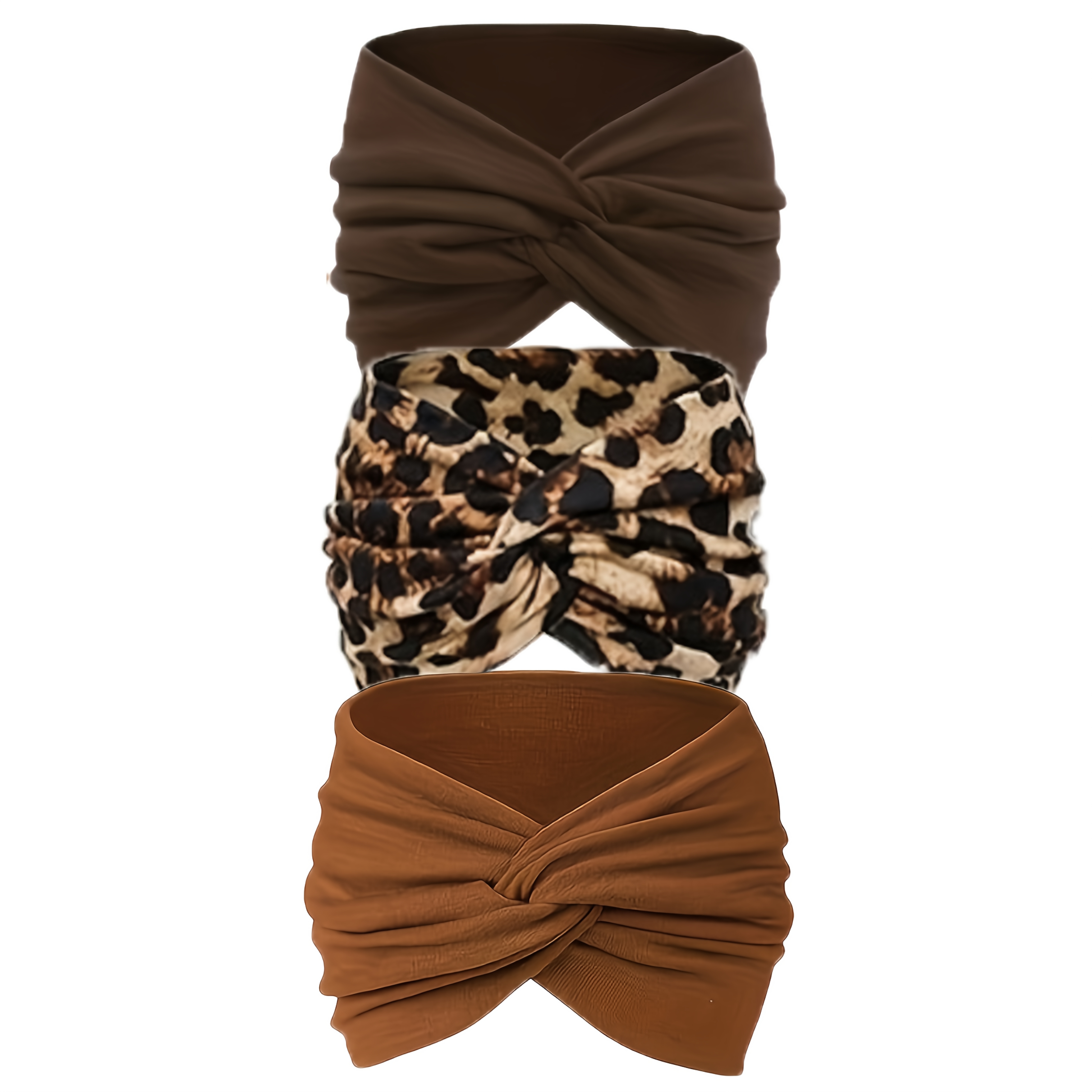 TEMU 3pcs Cross | Stretchy & Comfortable For Yoga, Running & Daily Wear | Non-slip, Versatile Hair Additions With Leopard Print Accents | Ideal For ,