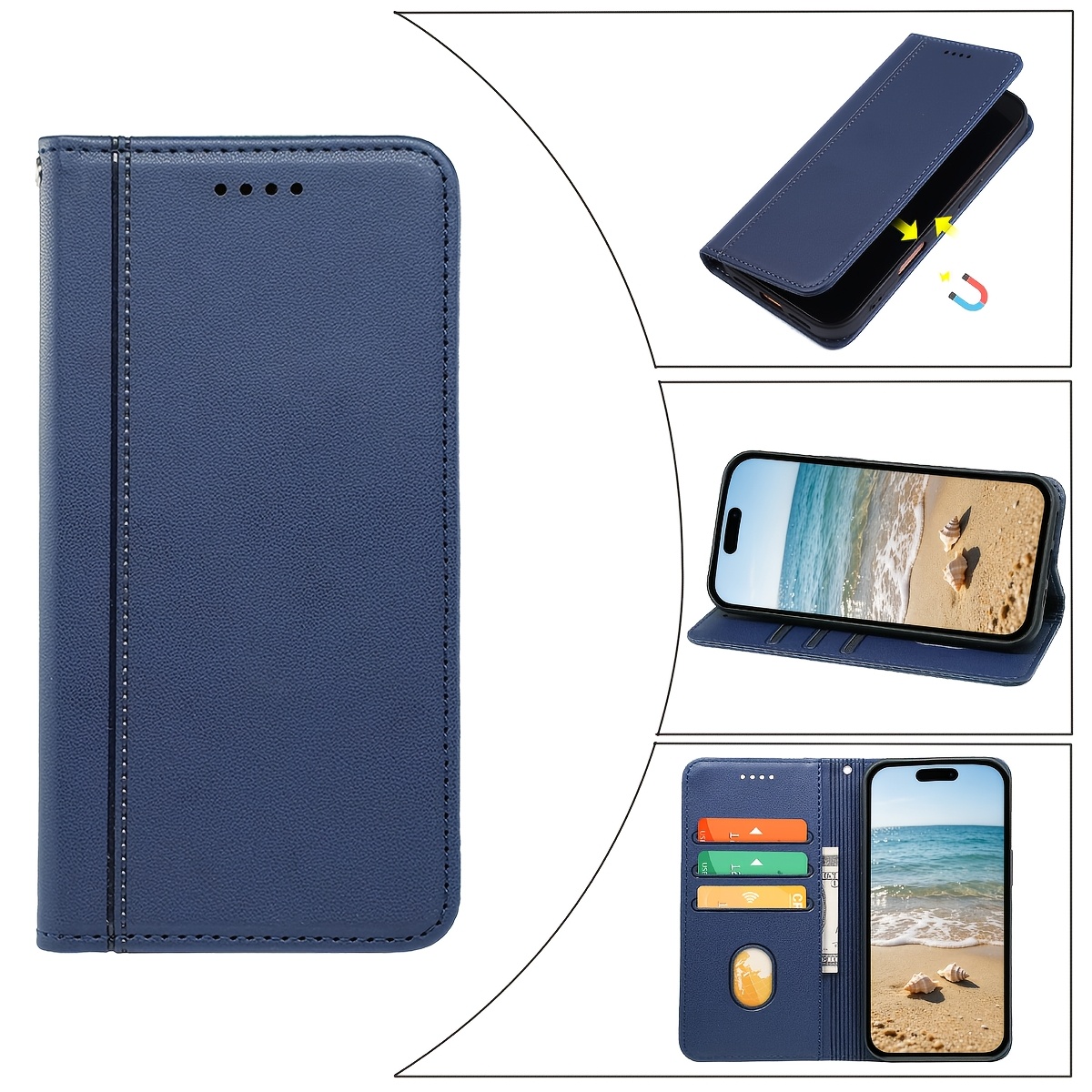 TEMU Phone Case - [for Iphone Phone Case] Compatible With For Iphone 17/17 Pro Max/17 Pro/17 Phone Flip Cover Case, Classic Wallet Shockproof