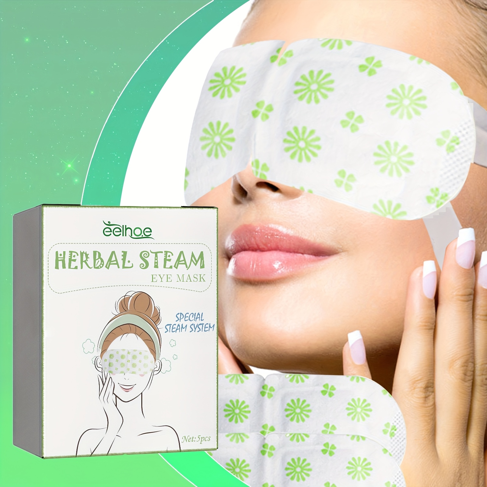 5pcs/box Herbal Steam Eye Mask, Eye Care, Warm Eye Mask, Suitable for Travel, Individually Packaged Easy to Carry