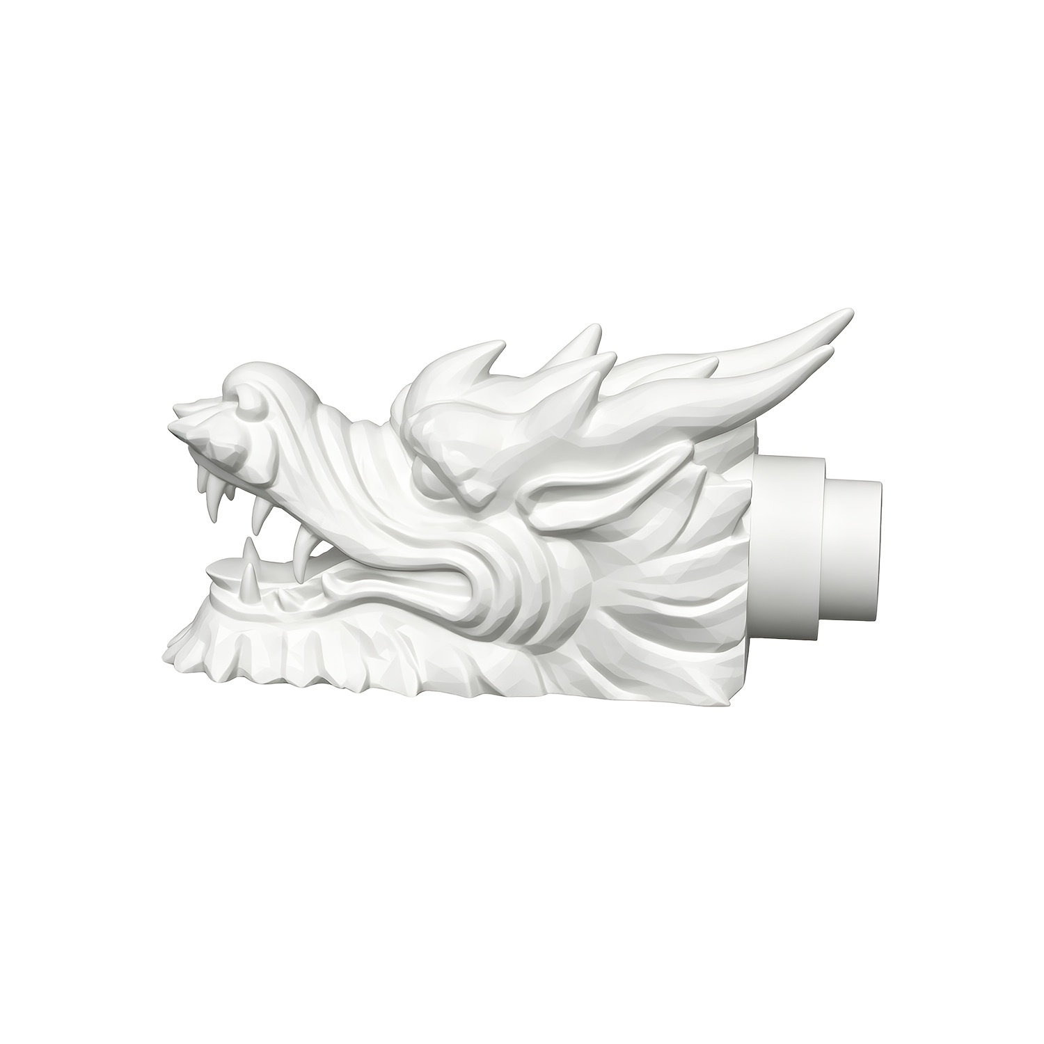 TEMU 1pc White Water Spout, Garden Pond Fountain Spout Decor, Chinese Style Dragon Sculpture Water Outlet For Outdoor Pond, Courtyard Pool, Bathroom