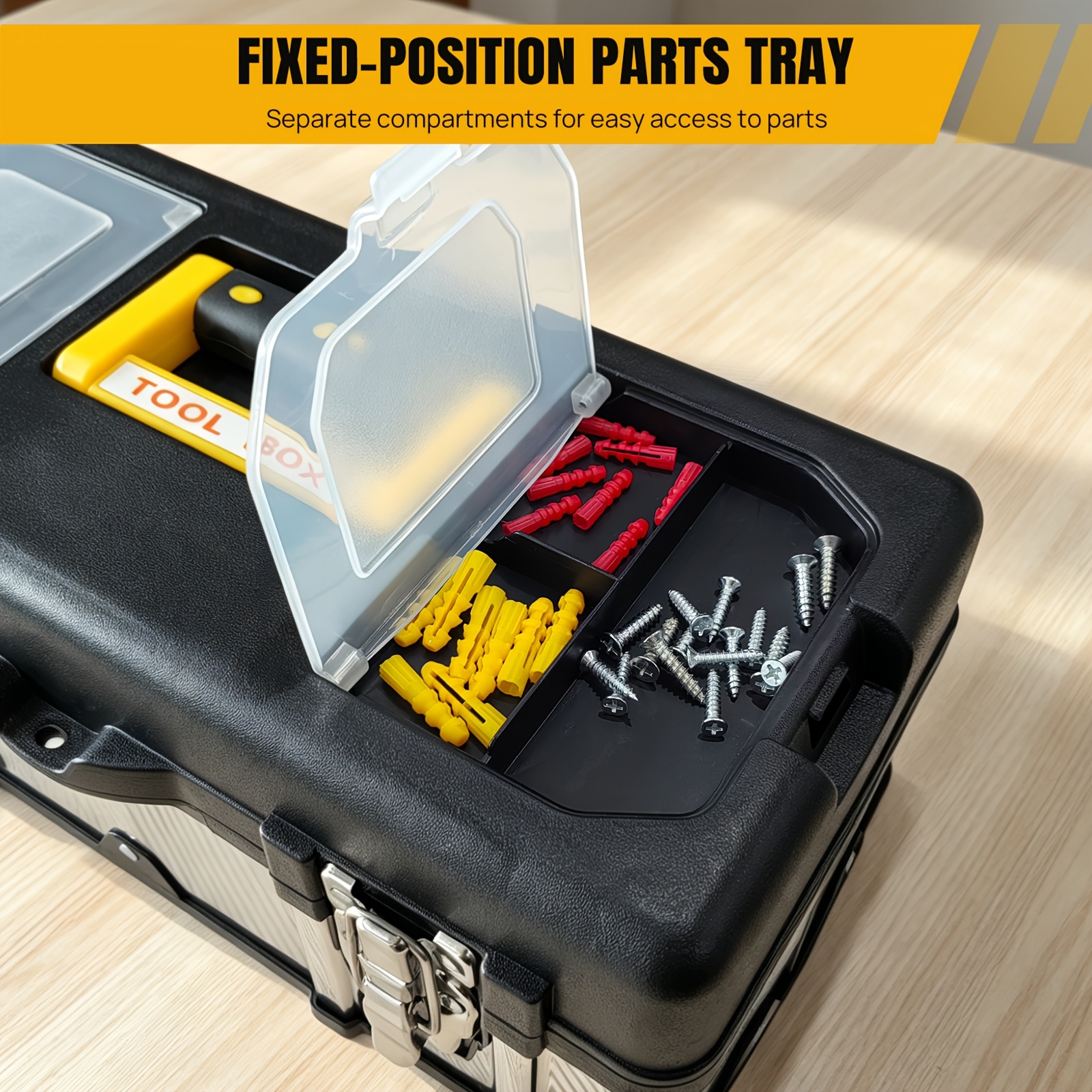 Double-Layer Portable Toolbox for Tool Storage