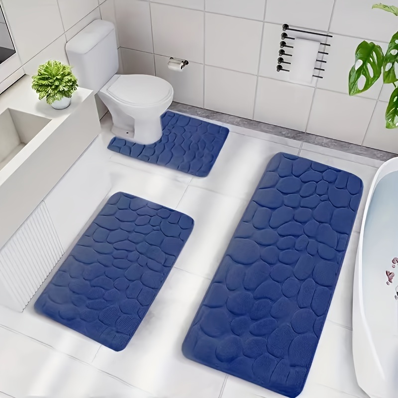 

3pcs Memory Foam Bath Mat Set - Non-slip, Soft & Comfortable, - Machine Washable,