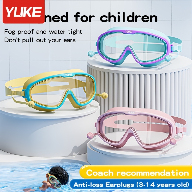 childrens waterproof and anti fog high definition swimming goggles made of silicone material   with a large   and clear visibility