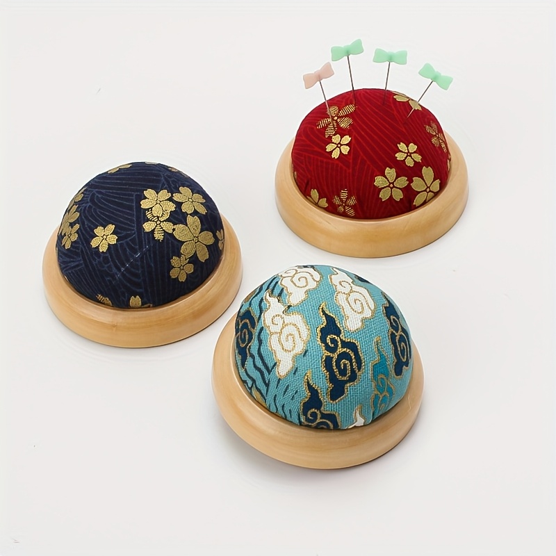 

1 Set Traditional Japanese Sewing , Wooden Pin Cushion For Needlework, Embroidery, Storage Accessory