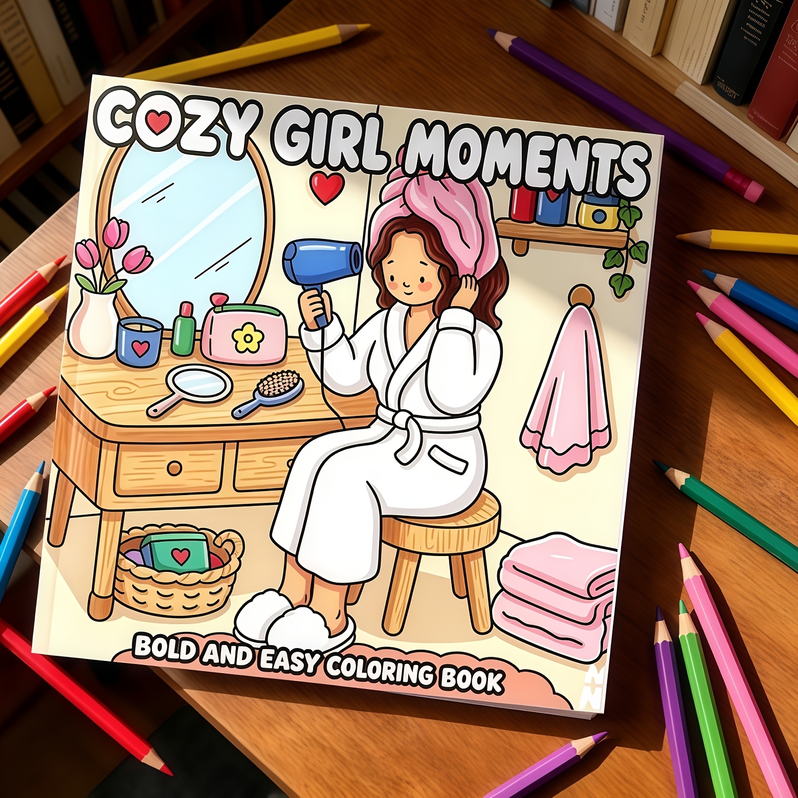 TEMU "" Is A Cute And Relaxed Thick-lined Coloring Book. The Inner Pages Document A Little Gentle Daily Life, , And Adorable Daily Scenes. It's A