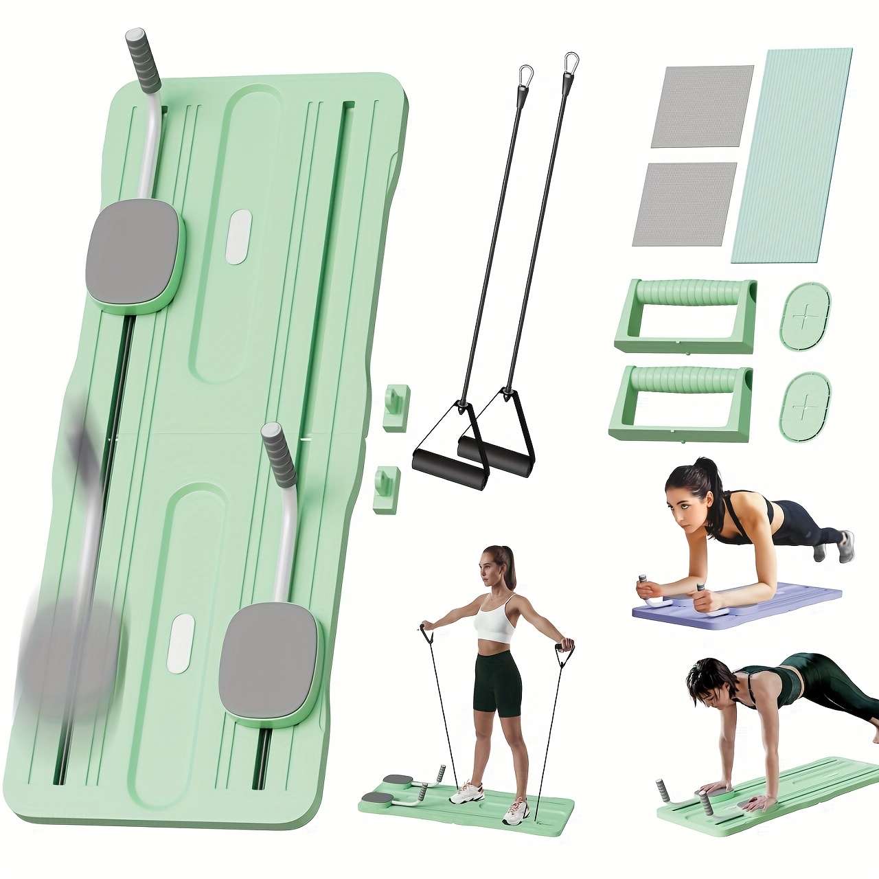 TEMU Foldable Pilates Fitness Board - & Push Up Board | Complete Pilates Kit | Equipment With Ab Trainer Machine For Fat Burning