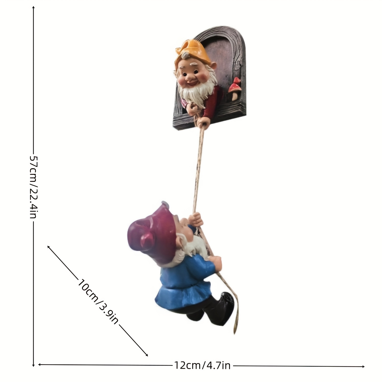 Whimsical Gnome Climbing Statues for Trees - Outdoor Garden &... product image 6