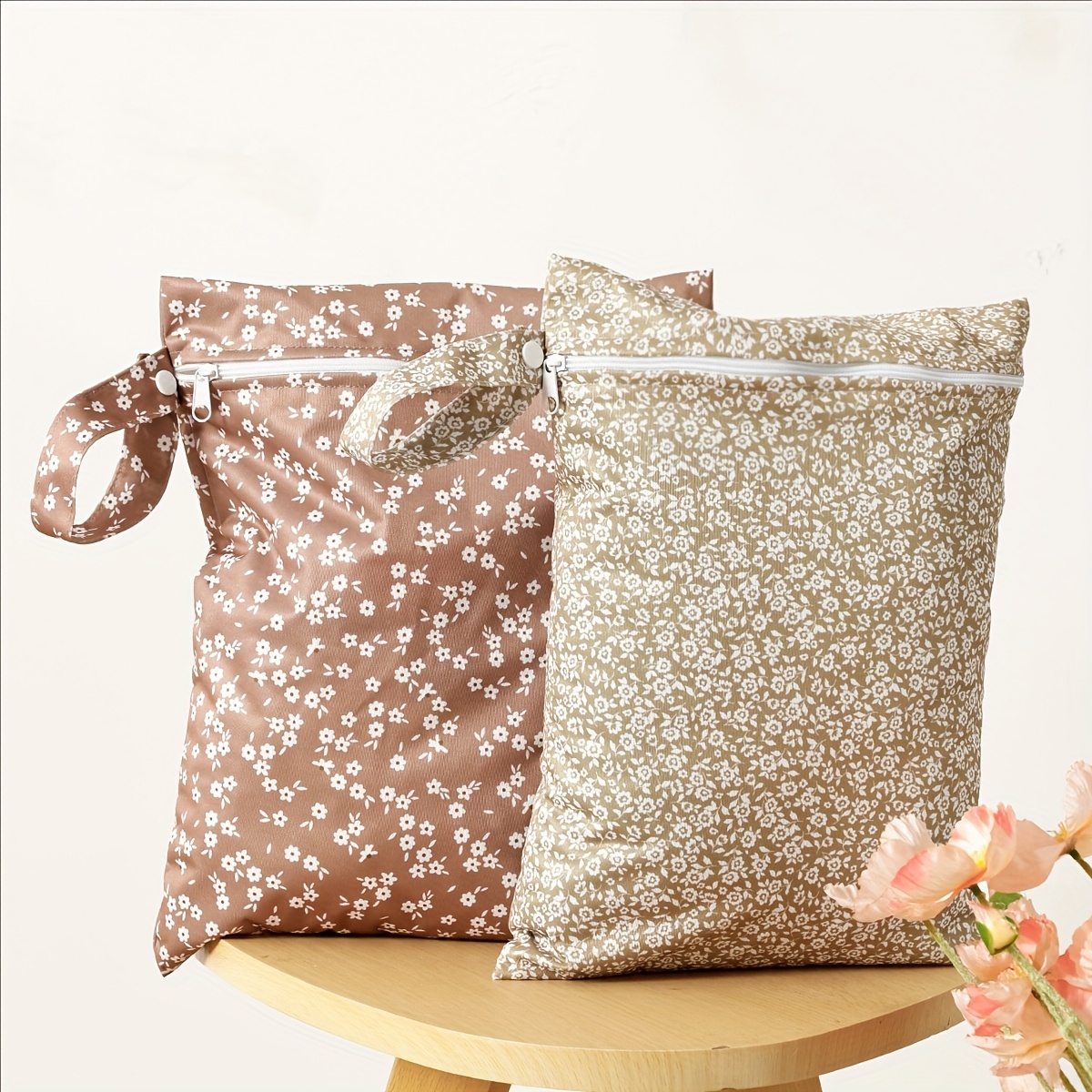Flower And Animal Print 2pcs Set Portable Wet/dry Bag Diaper Bag