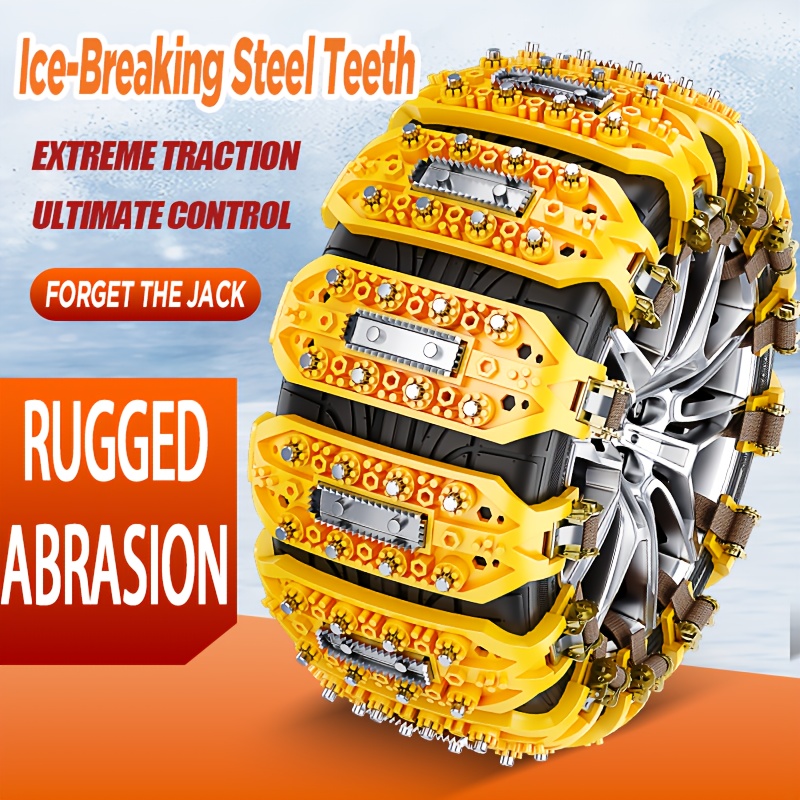 6pcs steel tooth anti slip wear resistant tpu material car snow chains portable installation suitable for winter snow recommended 4 chains per tire Product details 6
