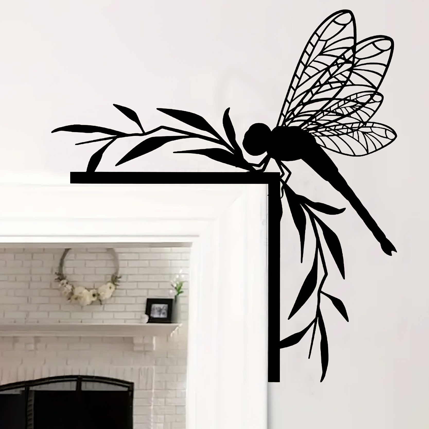 

1pc Art Deco Metal Dragonfly Door Frame Corner Decor, Iron Art Home Accent, Animal Theme, No Electricity Needed, Featherless, Ideal Gift For Insect Enthusiasts