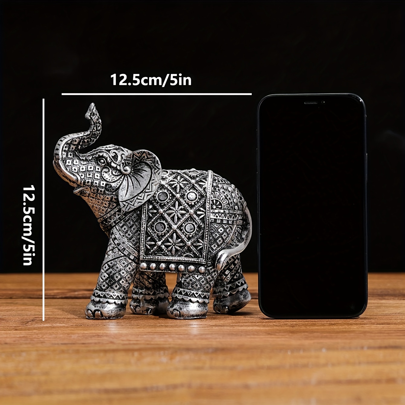 ヨーロッパスタイルの象の置物1個 5.2インチの樹脂工芸品 装飾彫刻 卓上装飾 アンティーク調の動物の置物 家庭やオフィ - Temu Japan