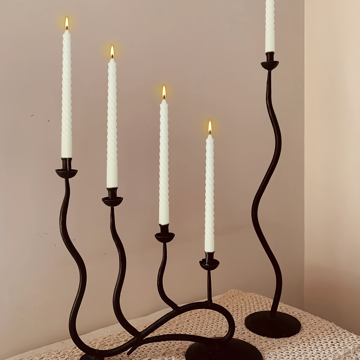 Festival Candles 12 Thin Spiral Stick Candles for Decorations