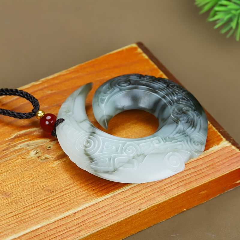 Natural Stone Reincarnation Pendant, Unisex Charm for Good Fortune
