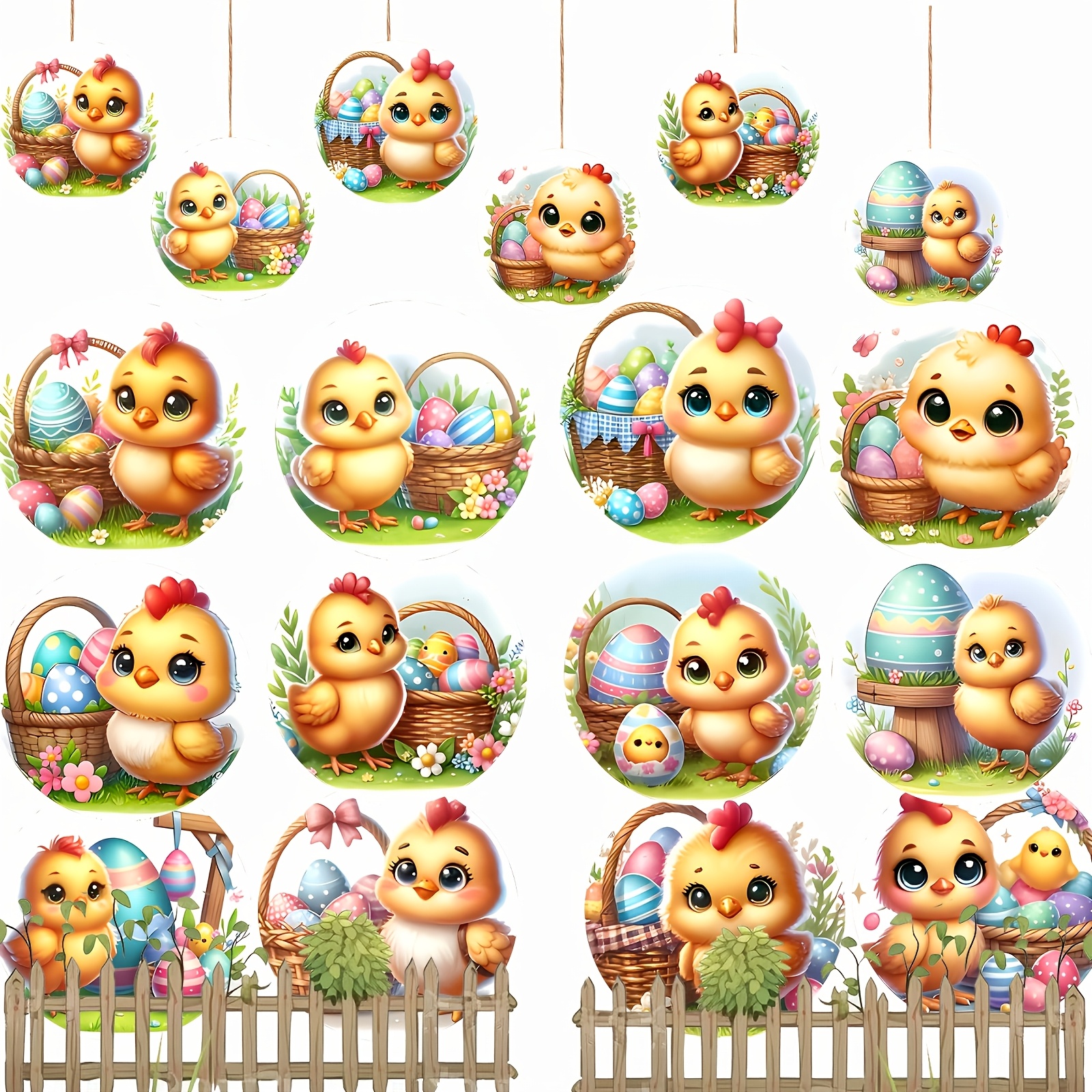 

12pcs, Wooden Hanging Decorations, Chick, Dwarf, Rabbit Perfect Easter Decorations, Spring Decorations, New Year Decorations, Happy New Year, Beautiful Meaning, Decorate Your Room, Garden Decorations