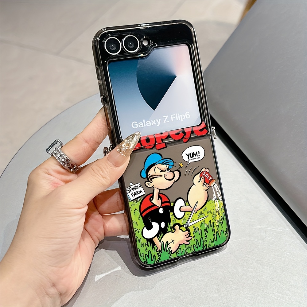 TEMU Broccoli Sailor Creative Phone Case Suitable For Galaxy Zflip7 Zflip5 Zflip6 Z Flip5 Flip6 Anti-drop Transparent Soft Back Cover