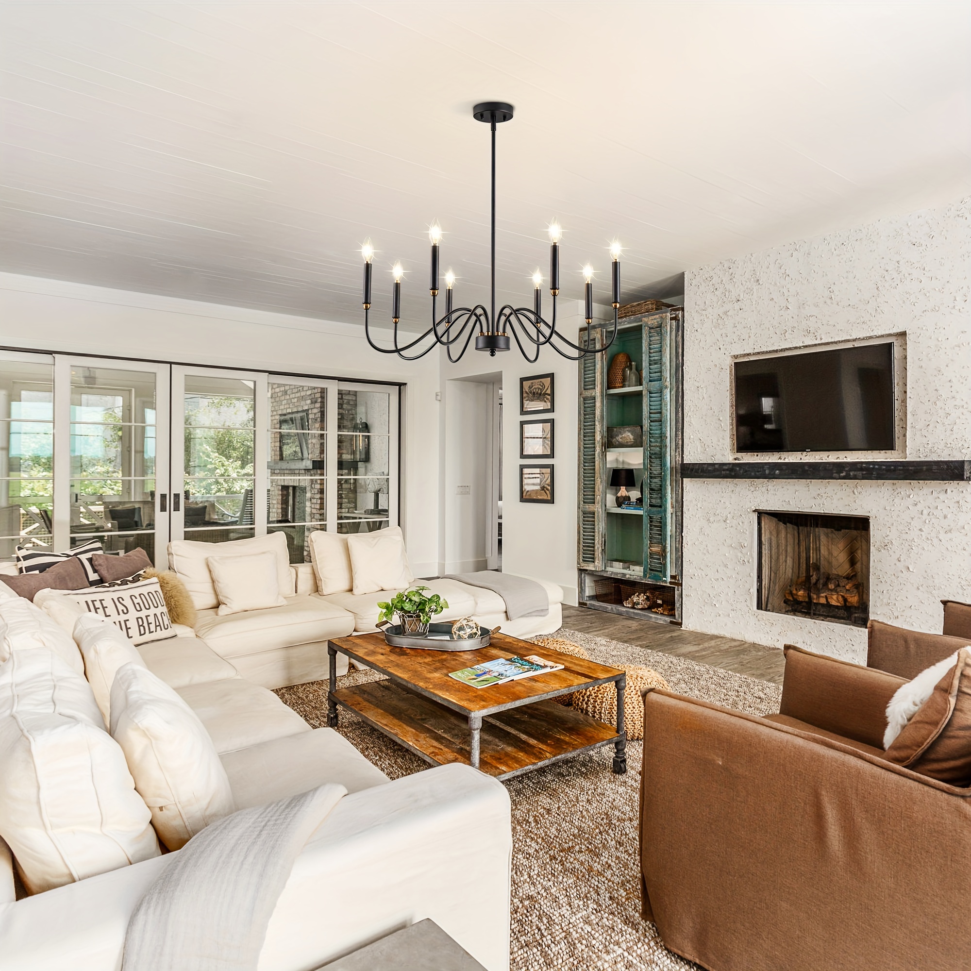 Farmhouse Chandeliers For Dining Room Light Fixtures 8