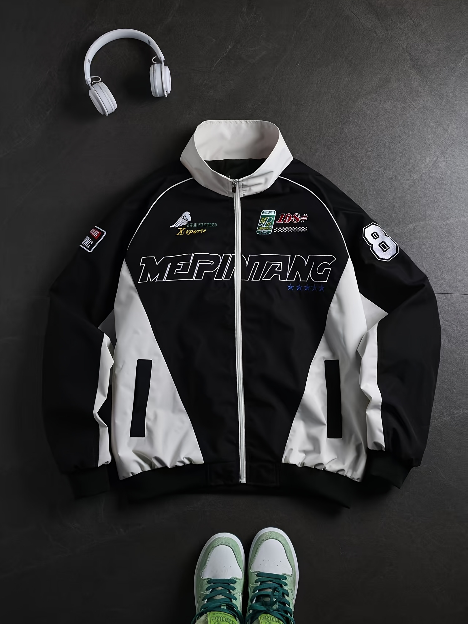 adidas gazelle silver green womens BAPE x Mastermind Japan Leather Patch MA-1 Bomber Jacket Black Black P main image 1
