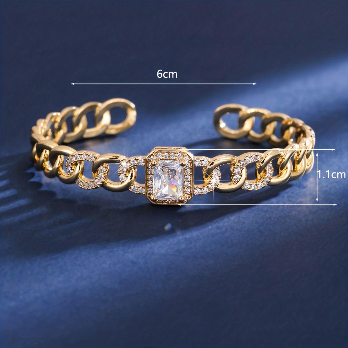 Unique Open Bangle with Stylish Geometric Design