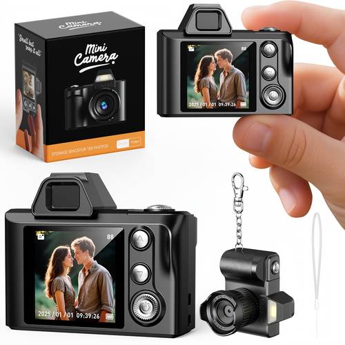mini digitalkamera mit 1080p -fill blitz, vier filter (alt/blau/rot/ ), 4x zoom und integrierter speicher, tragbare videokamera für reise- /tägliche aufnahmen, robuste konstruktion, reise-fotografie, stilvolles accessoire