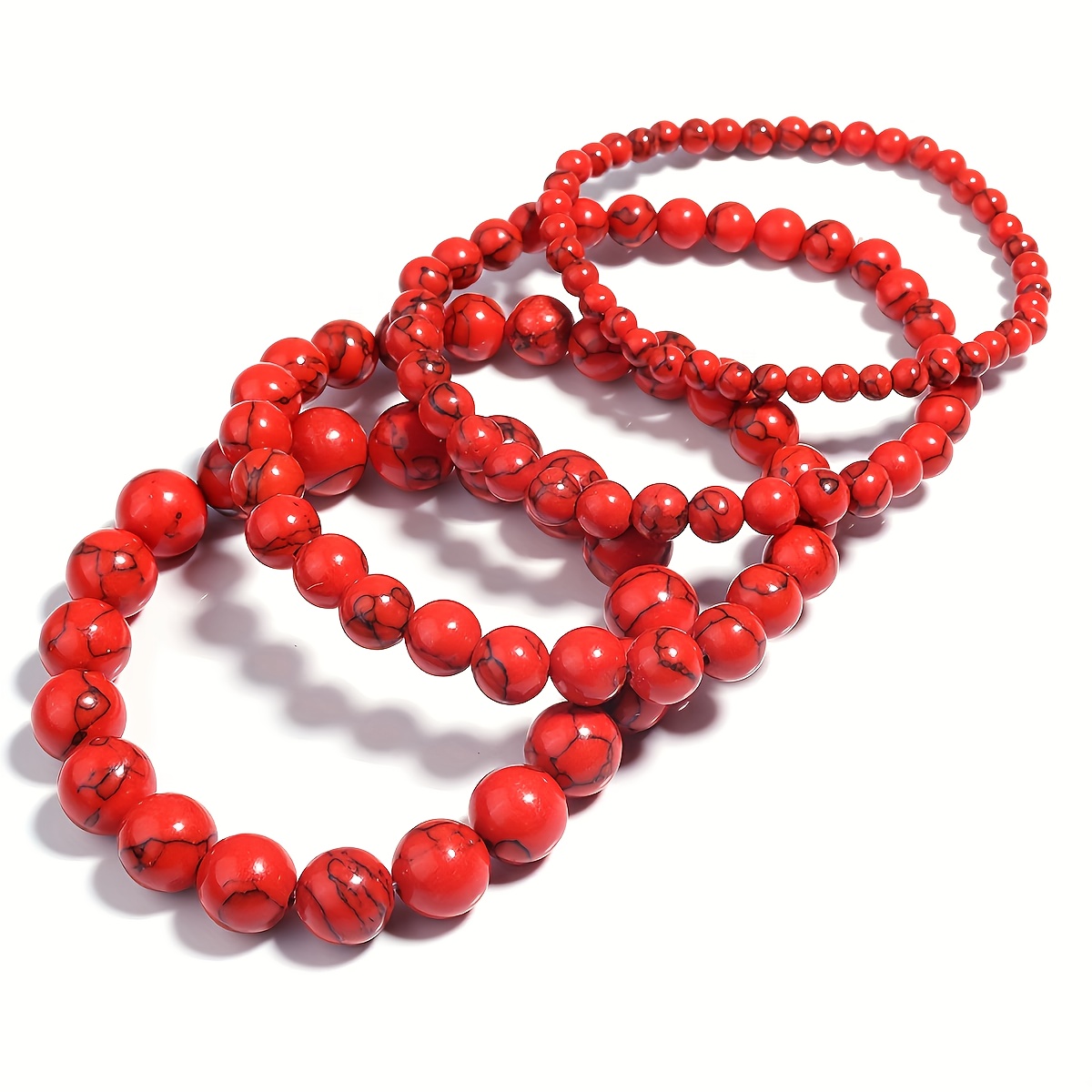 Vintage Chinese Style Couple's Red Bracelets Set