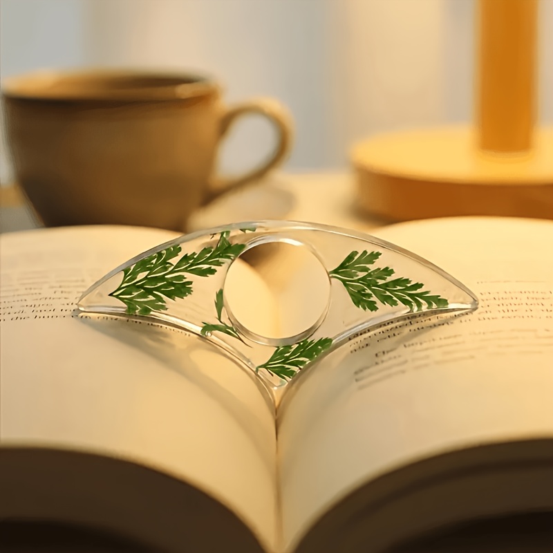 TEMU Serre-pages en acrylique transparent de pouce - Diviseur de page et de livre à une main adapté au papier épais, anneau de page pour livres,