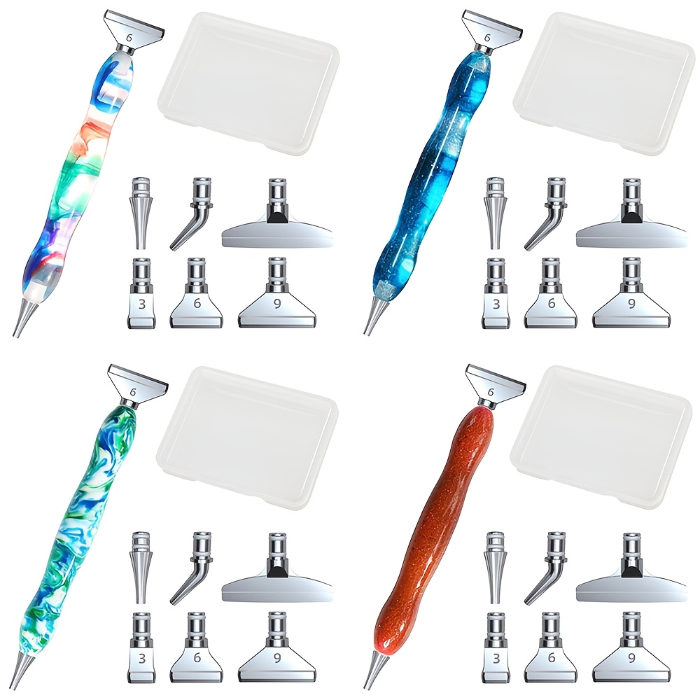 

Polyresin Pen Set, 5d Diy Diamond Art Tools, With Metal Replacement Tips, Pickup & Nail Art Accessories Kit