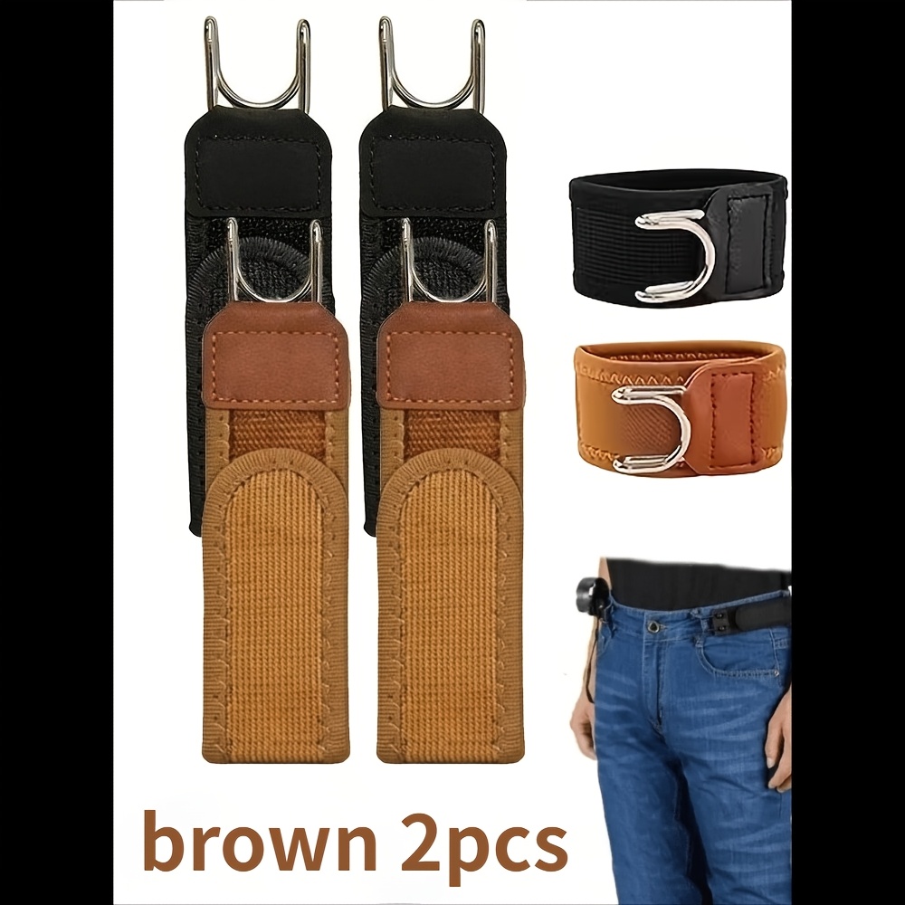 TEMU New Buckle-less Elastic Waistband Featuring A Metal Hook Design For , Offering Convenience And Practicality