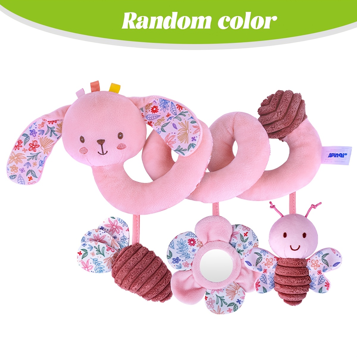 Car Seat Toys, Stroller Toy Baby Spiral Hanging Toys For Sensory Exploration, Newborn Toys For Car Seat Stroller Crib Bassinet Mobile With Mirror, Bb And Rattles Random Accessories Color .random Color