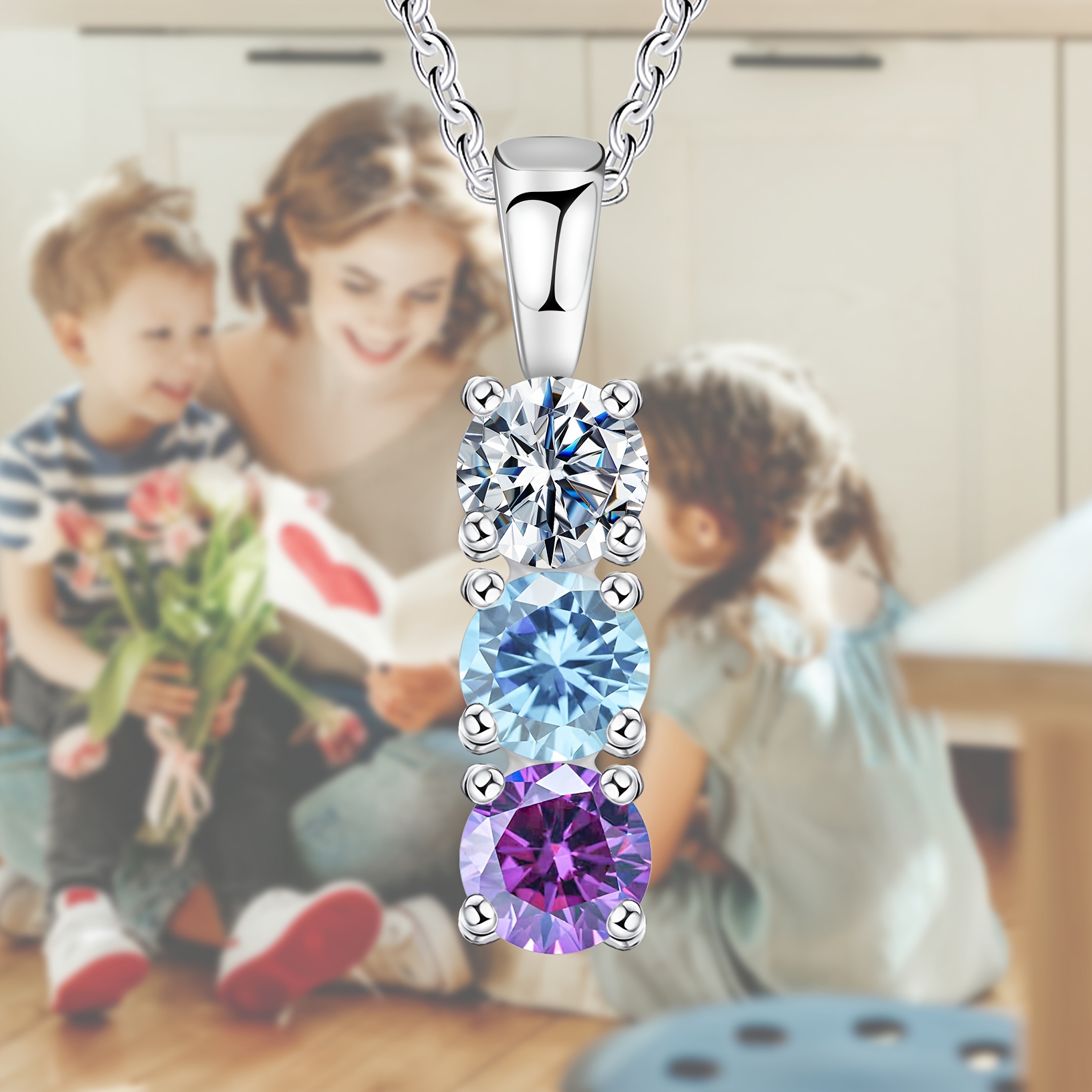 

1pc Pendant Necklace Synthetic Zirconia, 925 Copper , For Women, For 's Day, , Engagement, Diy ,