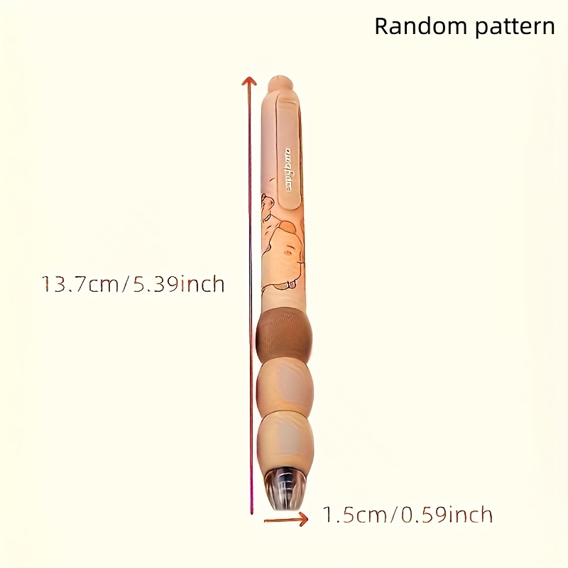 Capybara Themed Erasable Gel Pen, 0.5mm Tip, Retractable Design, Blue Ink, Handle, Ideal Back-to-school Gift, Office And School Supplies, Random Pattern