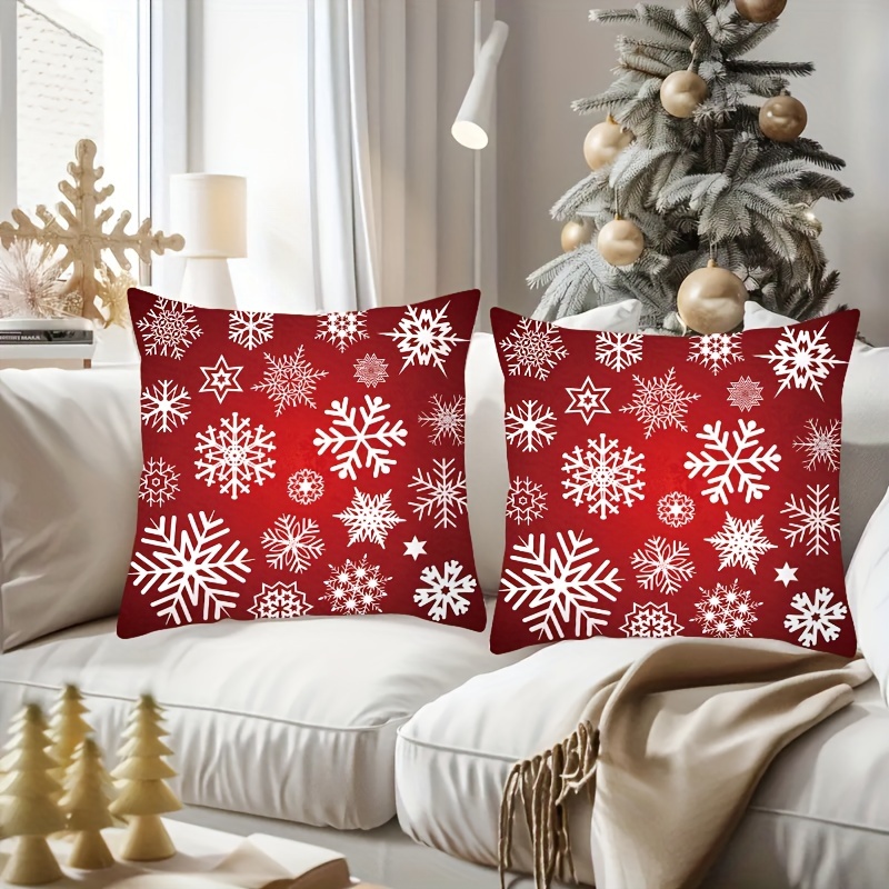 

2pcs Linen Christmas , 18x18in, , -sided , , , , For Sofa Decor