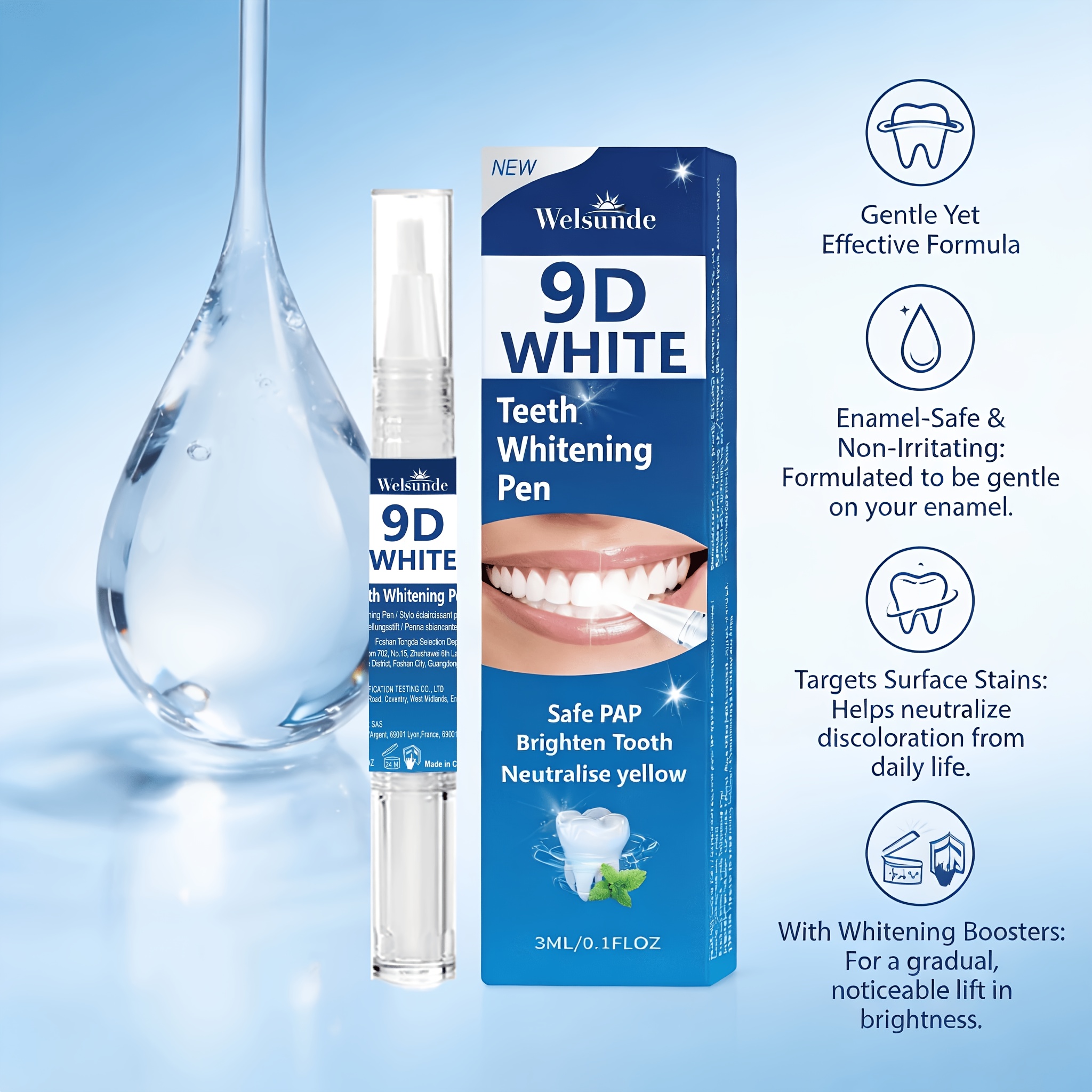 9D White PAP Tooth Pen for Instant Teeth Whitening