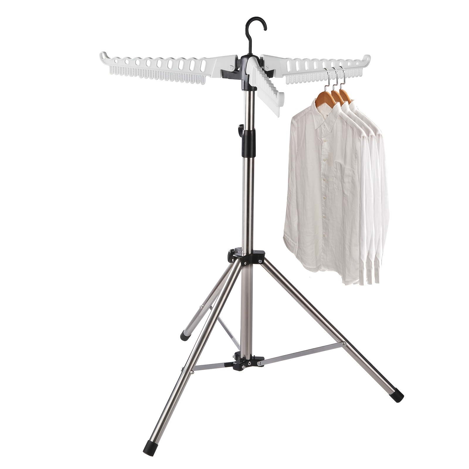 Image of New Clothes Rack, Indoor Balcony Floor-standing Clothes Rack, Household Easy-to-install Drying Rack, Portable Clothes Rack, White