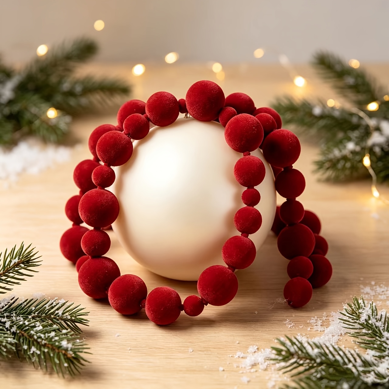 TEMU di palline natalizie infeltrite con palline infeltrite di dimensioni sfumate e catena per appendere - Adatta per albero di Natale, , decorazioni