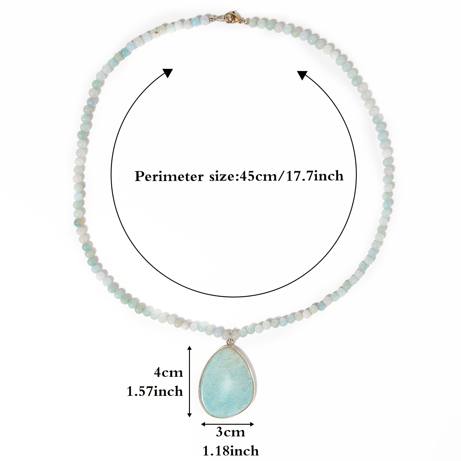 Amazonite Pendant Necklace with Golden-Tone Bezel